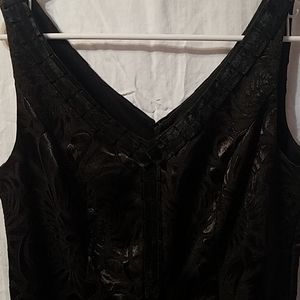 Luxe by Carmen Marc Valvo V-Neck Black Dress